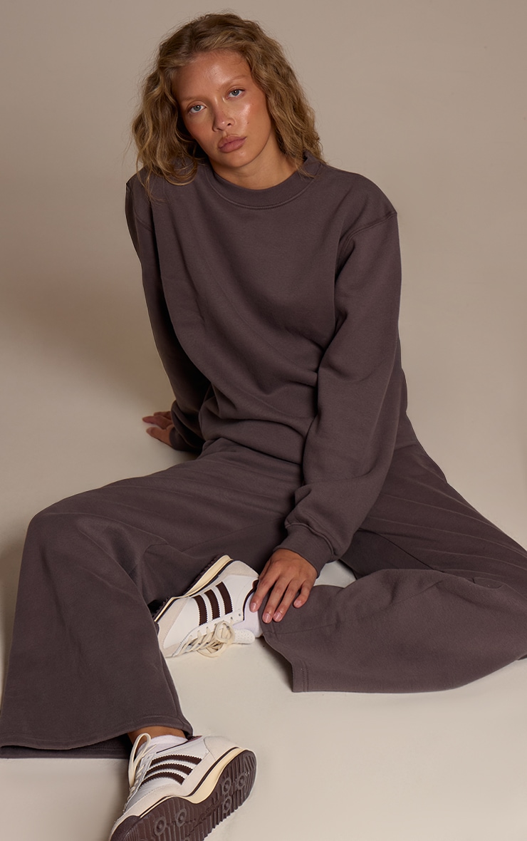 Charcoal Cotton Fleece Pullover Sweatshirt image 3