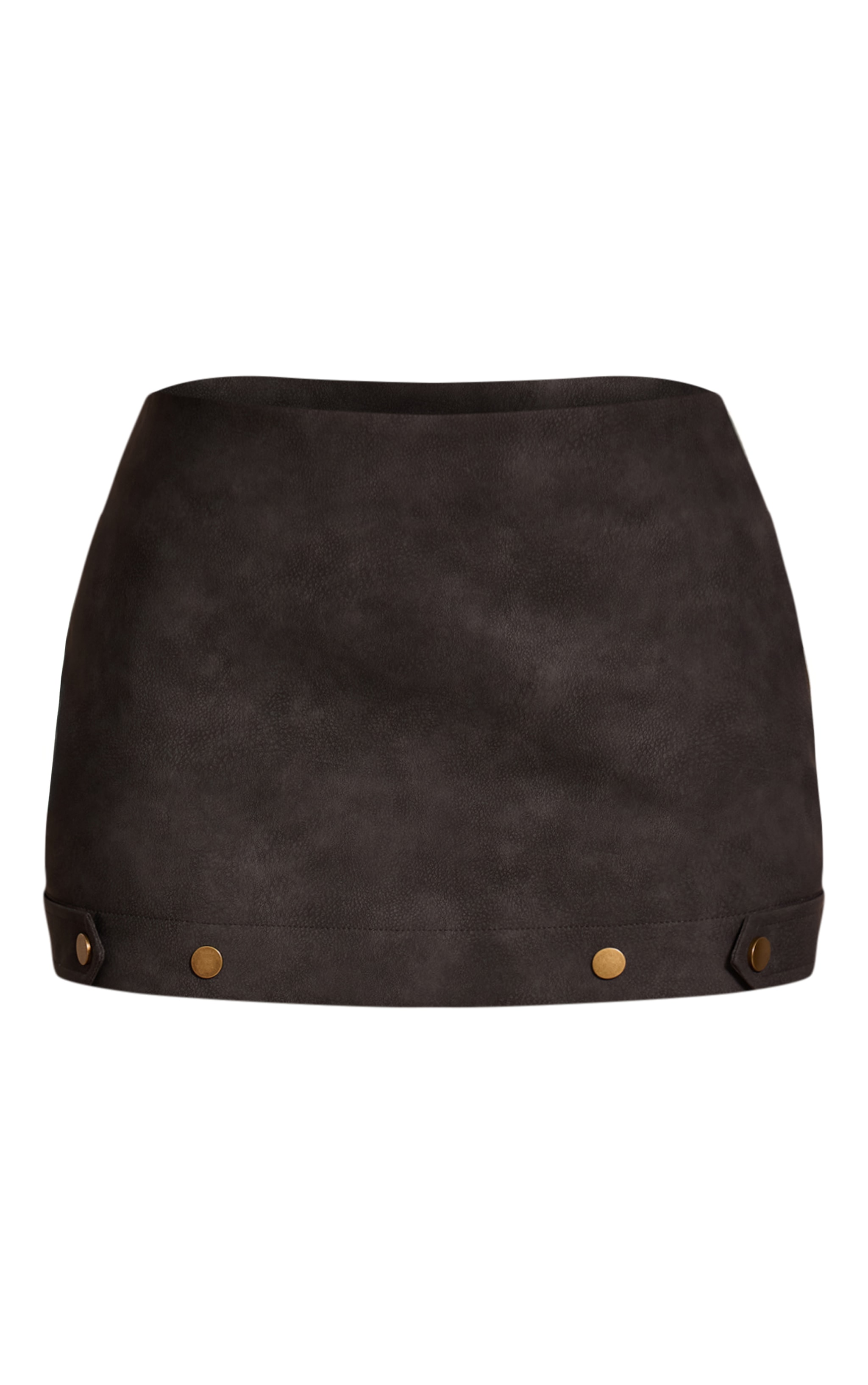 Mini-jupe Petite en PU gris anthracite à clous image 6