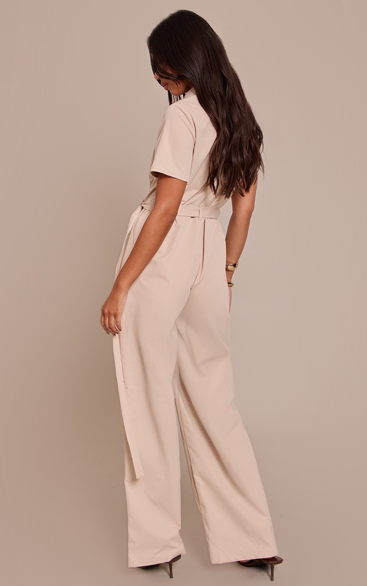 Stone Utility Belt Trim Detail Straight Leg Jumpsuit image 2