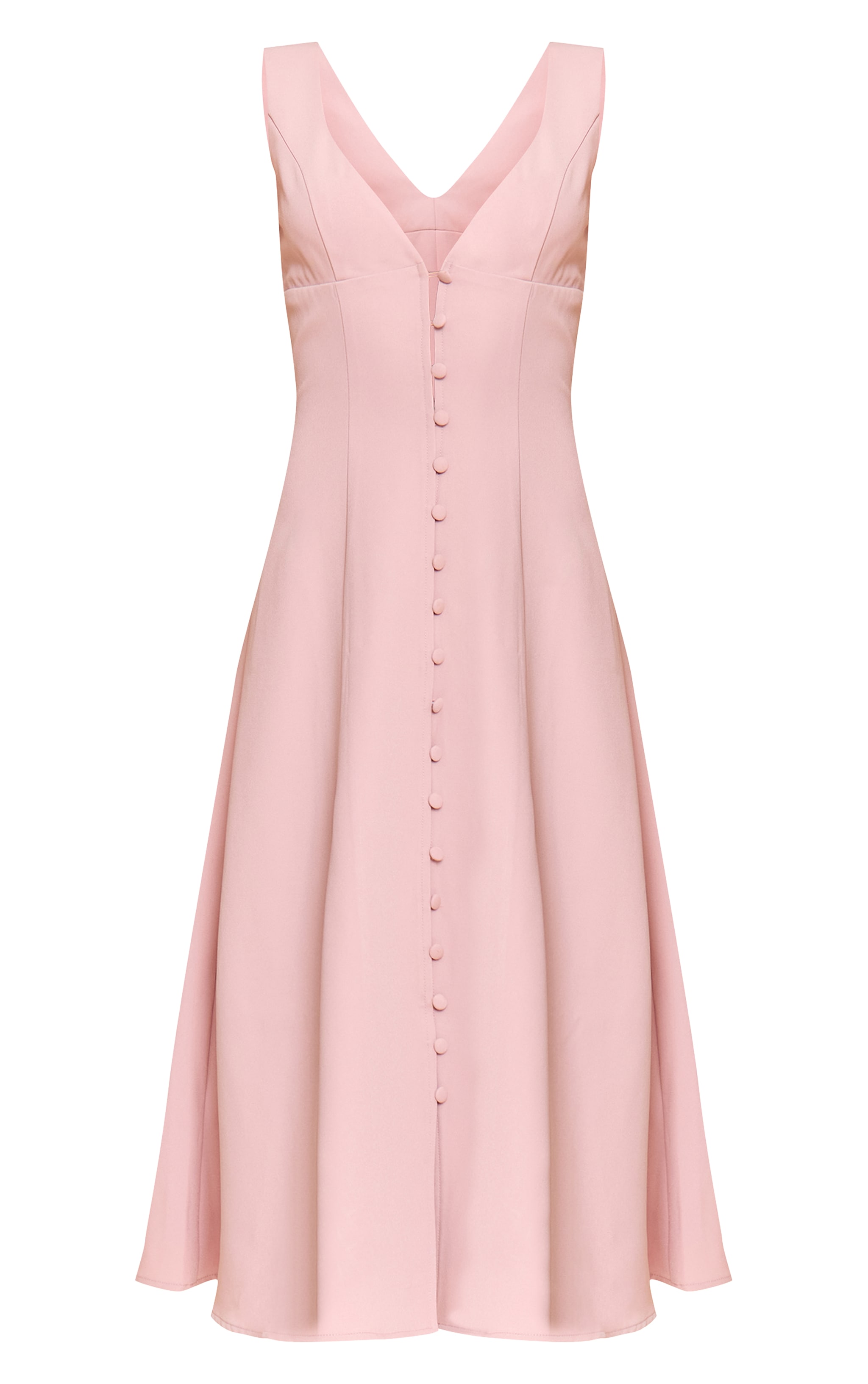Petite Pale Rose Plunge Button Up Midi Dress image 5