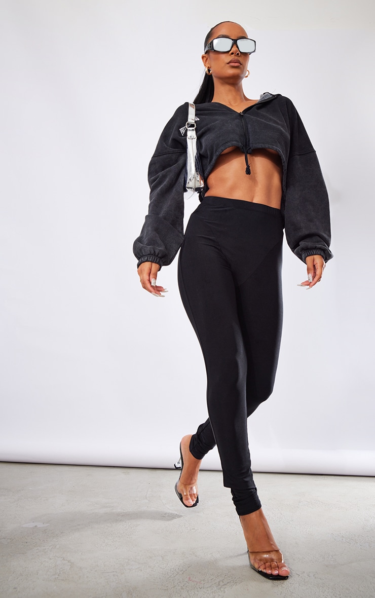 Black Disco Seam Front Leggings image 1
