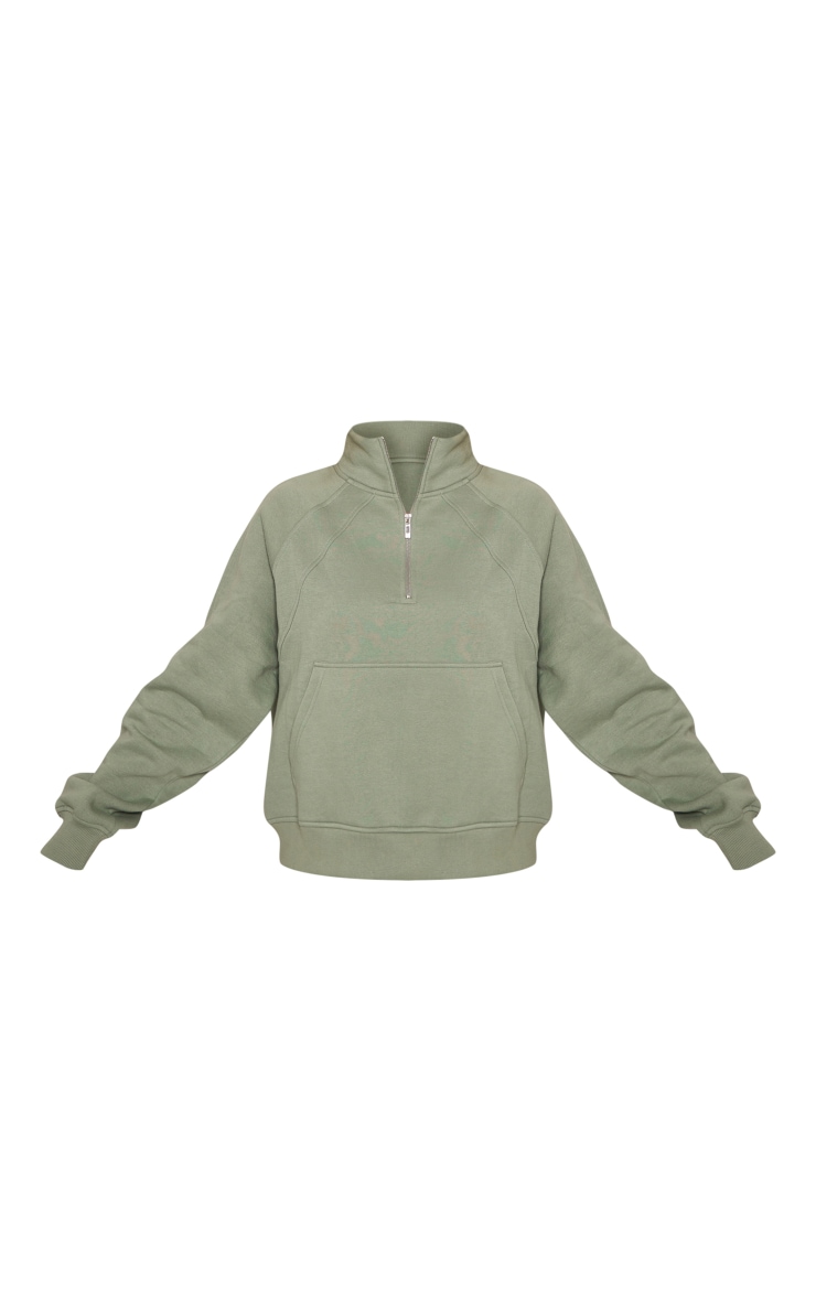 Sea Green Panel Detail Zip Up Pocket Sweatshirt image 5