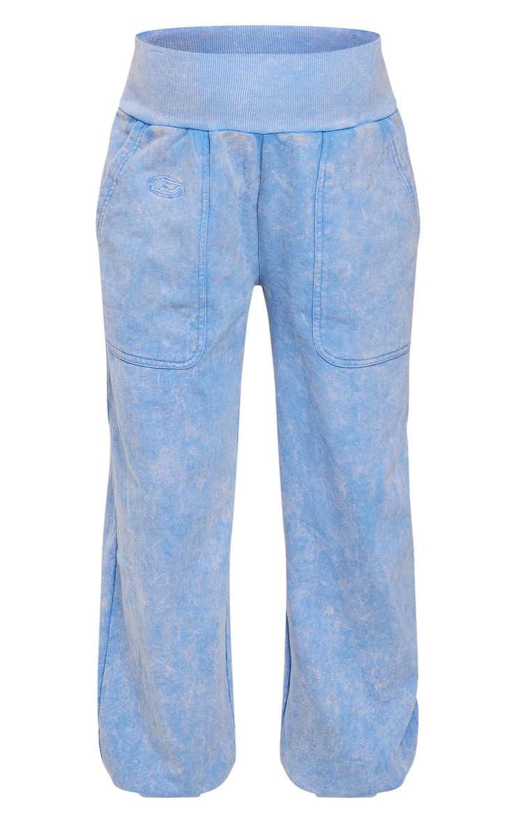 Maternity Acid Blue Wash Oversized Seam Detail Sweatpants image 5