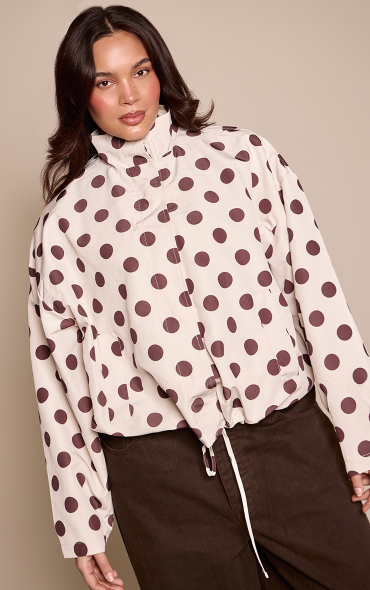 Plus Polka Dot Button Up Jacket