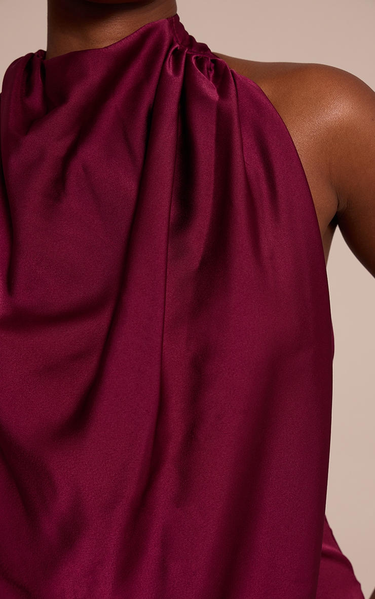 Plum Satin Halterneck Romper image 4