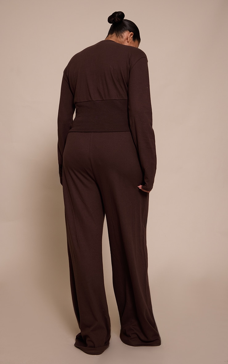 Plus Pantalon large très doux marron foncé image 3