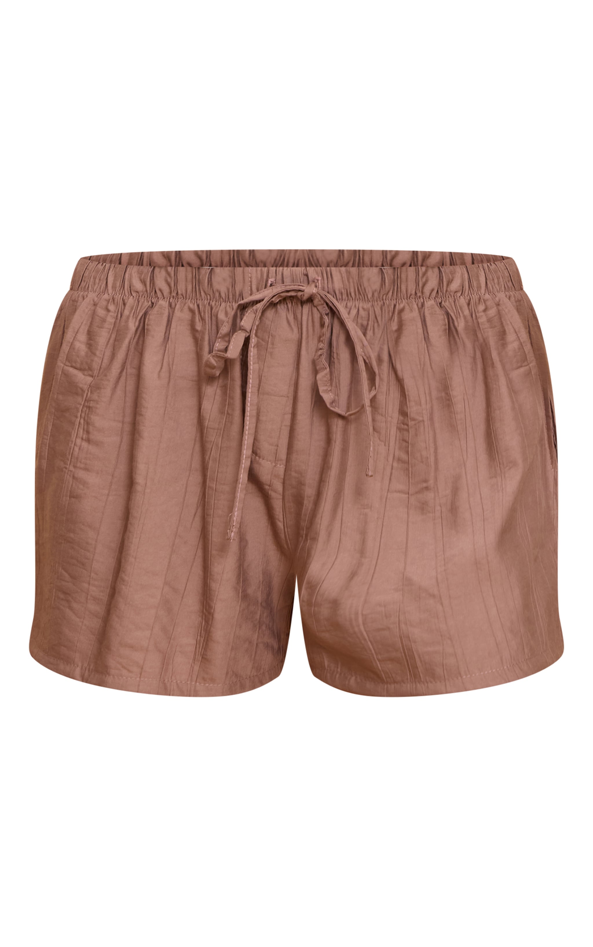 Mocha Textured Drawstring Shorts image 6