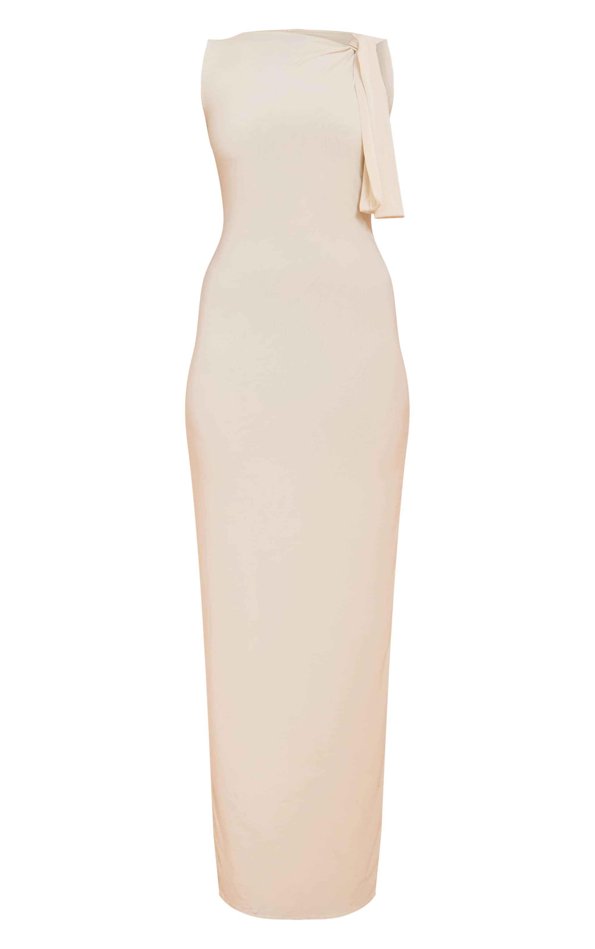 Butter Cream Slinky Knot Drape Midaxi Dress image 5