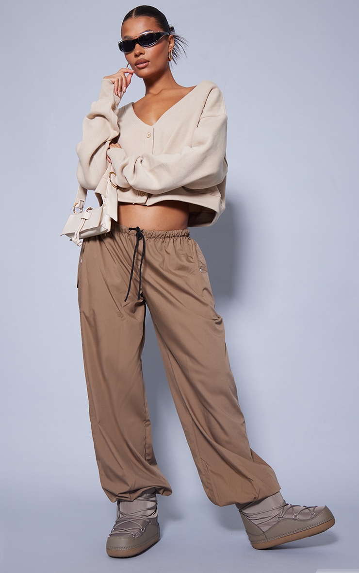 Stone Button Front Crop Sweatshirt image 3