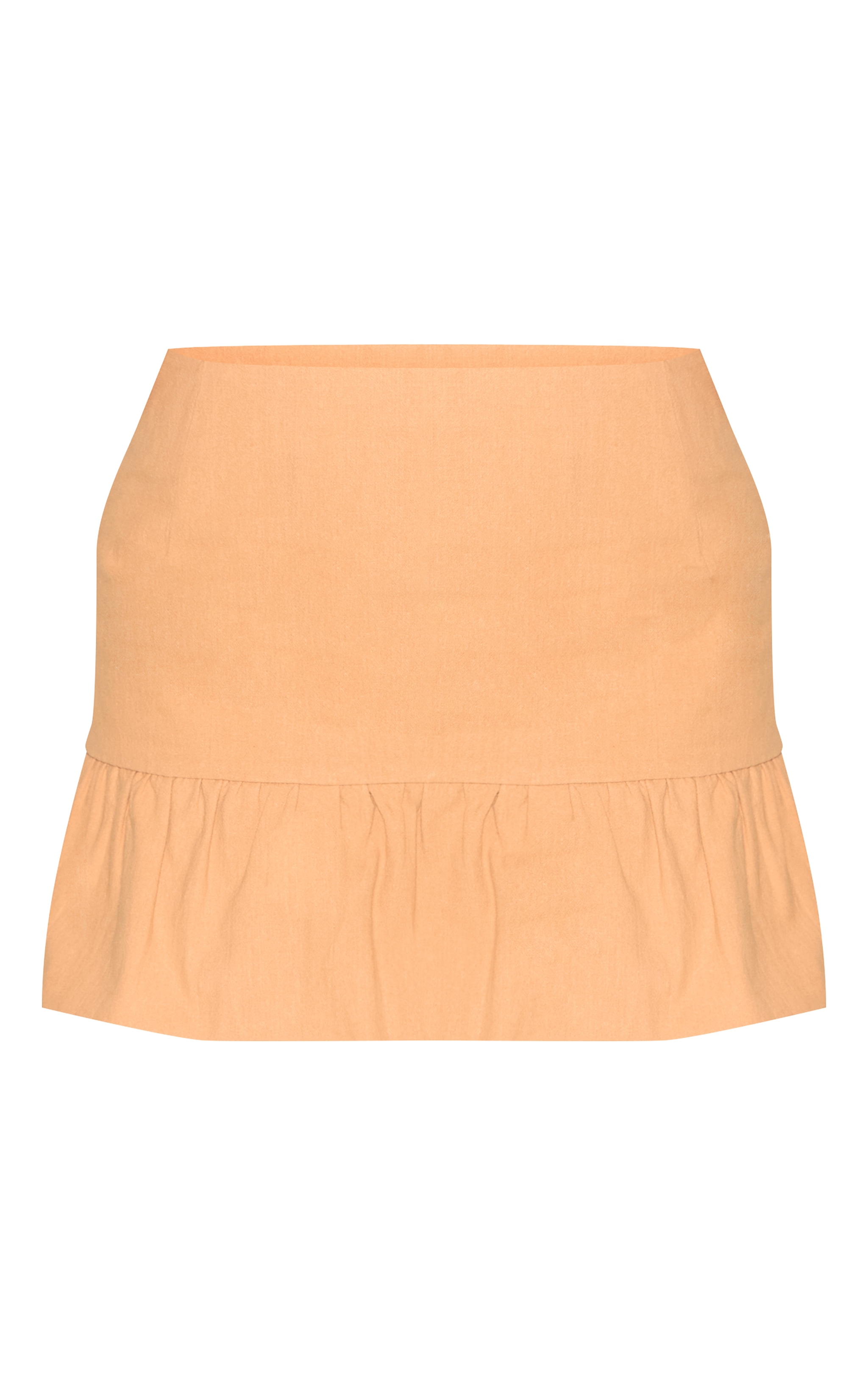 Shape Peach Linen Look Dropped Puffball Hem Mini Skirt image 6