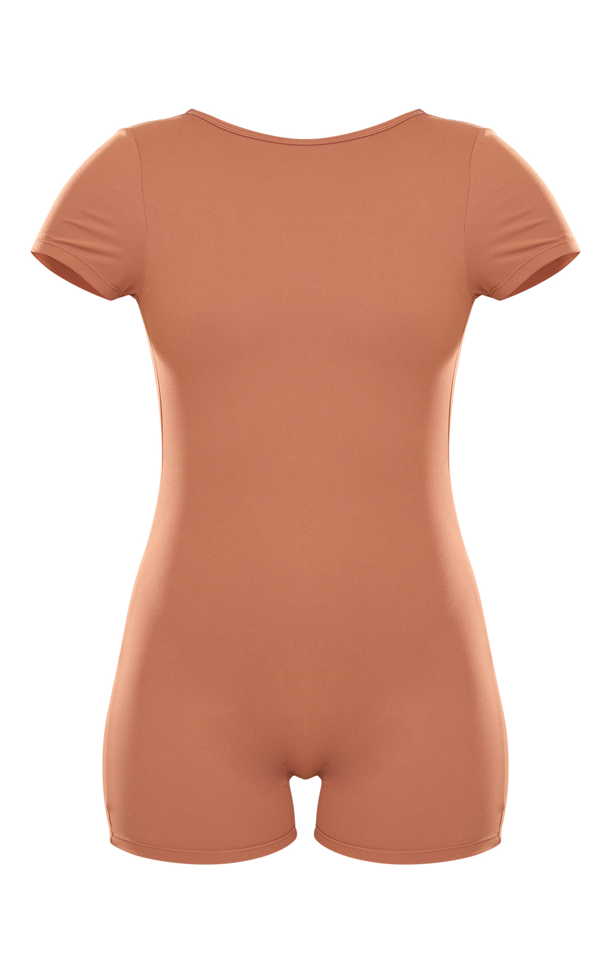 Tall Deep Mocha Snatched Sculpt Scoop Open Back Romper image 5