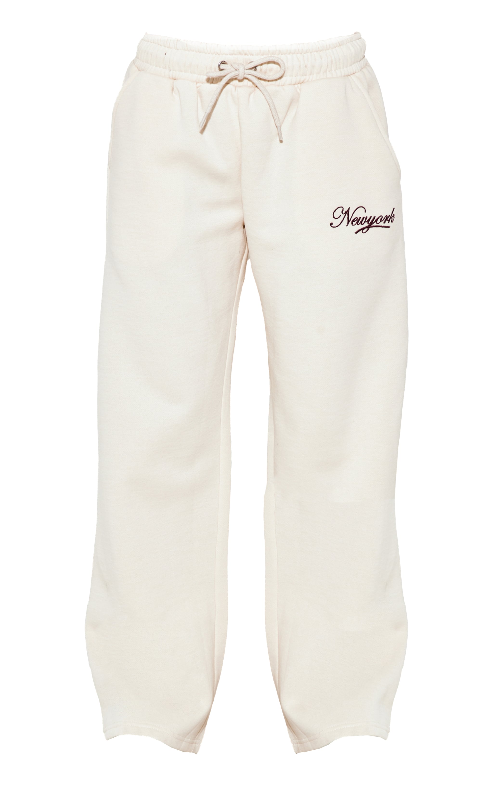 Cream New York Embroidered Wide Leg Sweatpants image 5