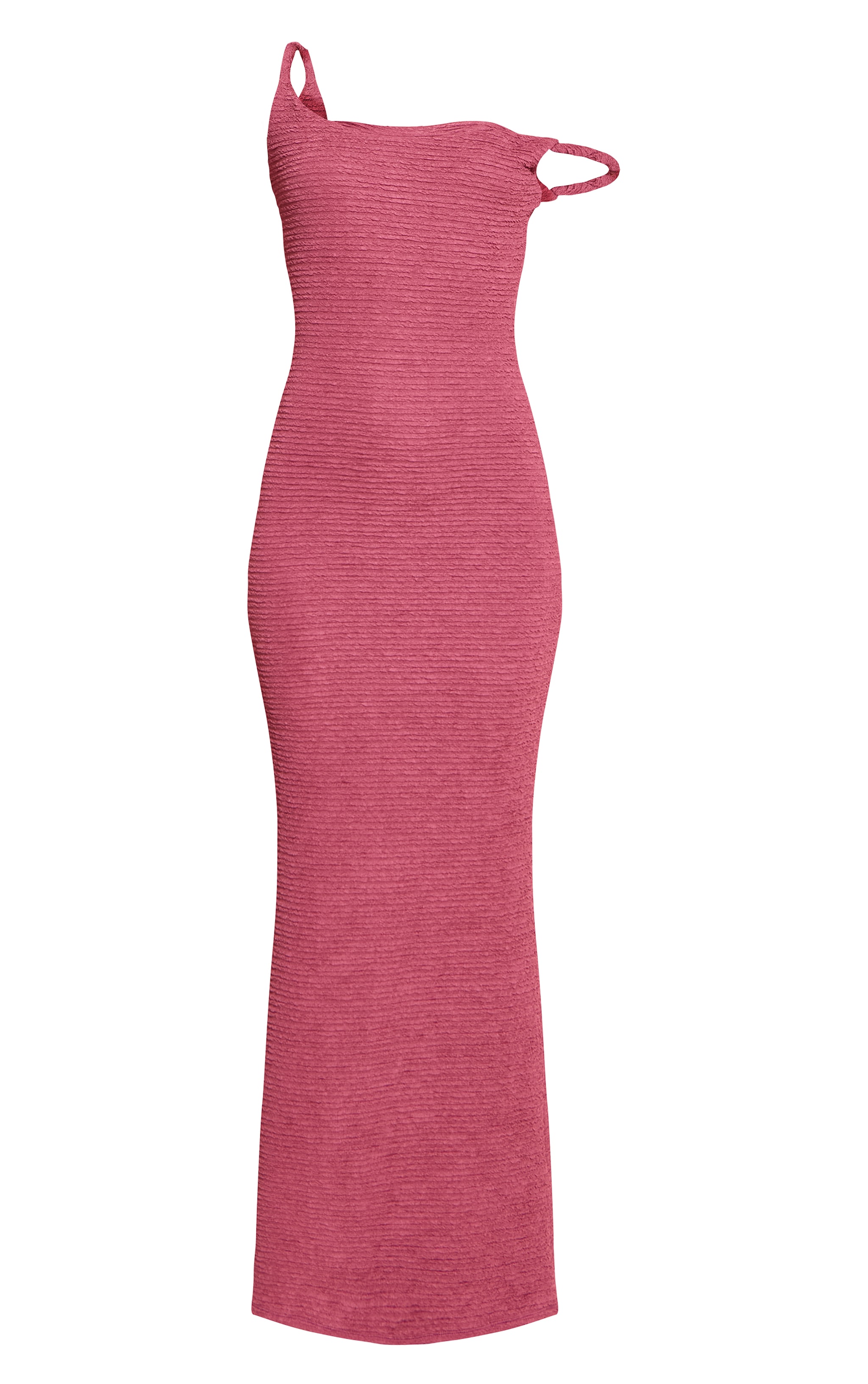 Mauve Textured Twist Strap Detail Maxi Dress image 5