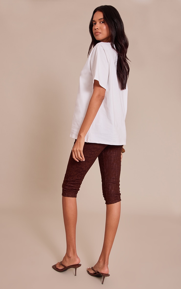 Chocolate Lace Mesh Capris image 3