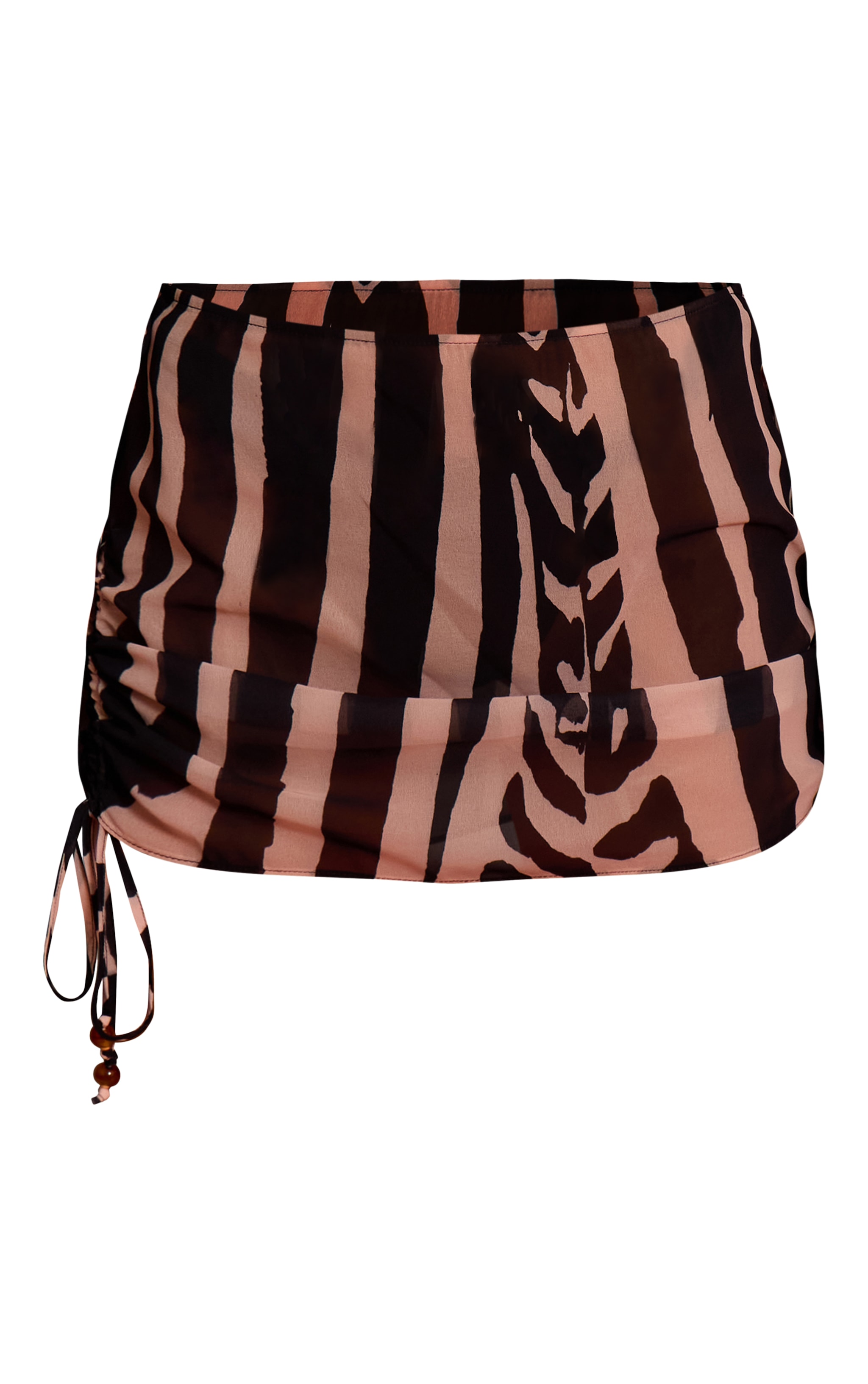 Monochrome Zebra Print Bead Trim Chiffon Beach Skirt image 6