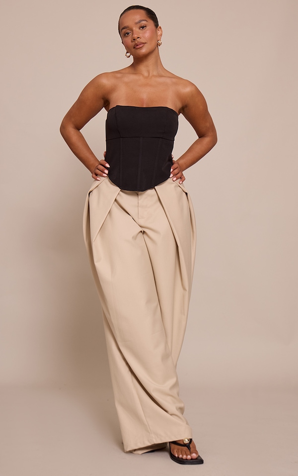 Shape STONE Fold Over Tailored Wide Leg Pants