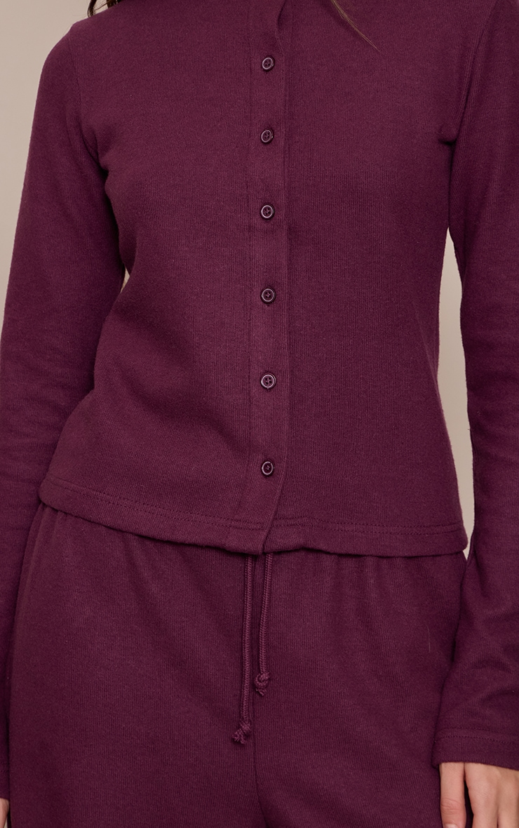 Dark Plum Soft Touch Button Down Top image 4
