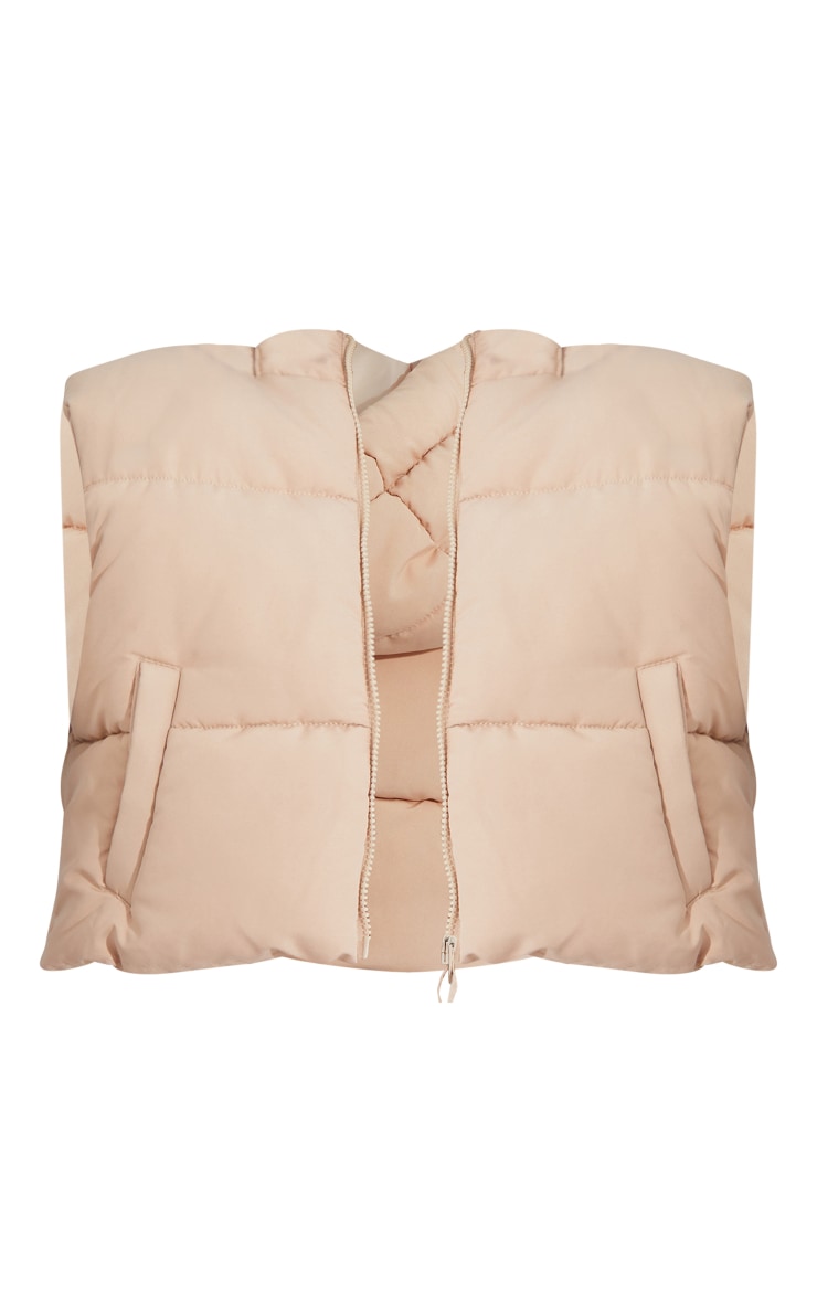 Stone Hooded Cropped Gilet image 5