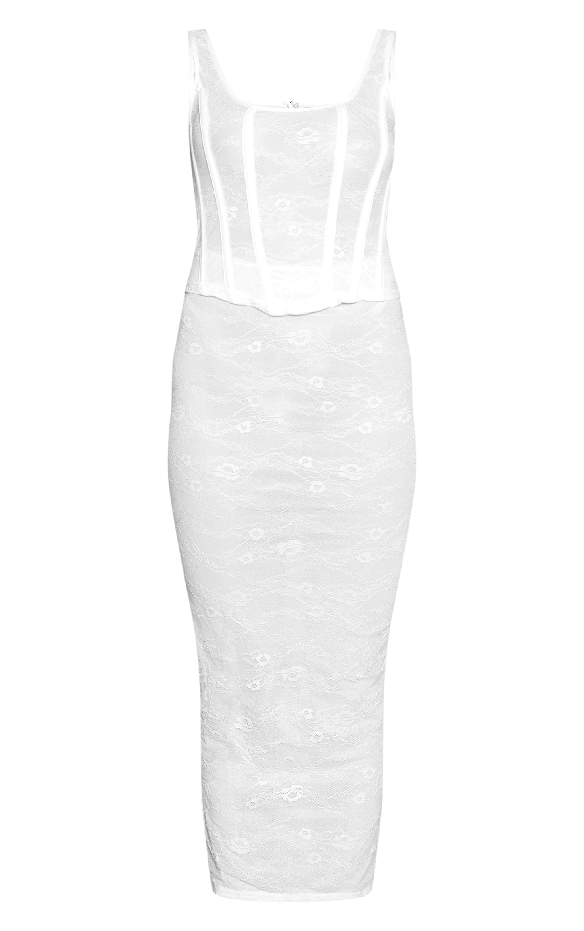 White Lace Corset Midaxi Dress image 5