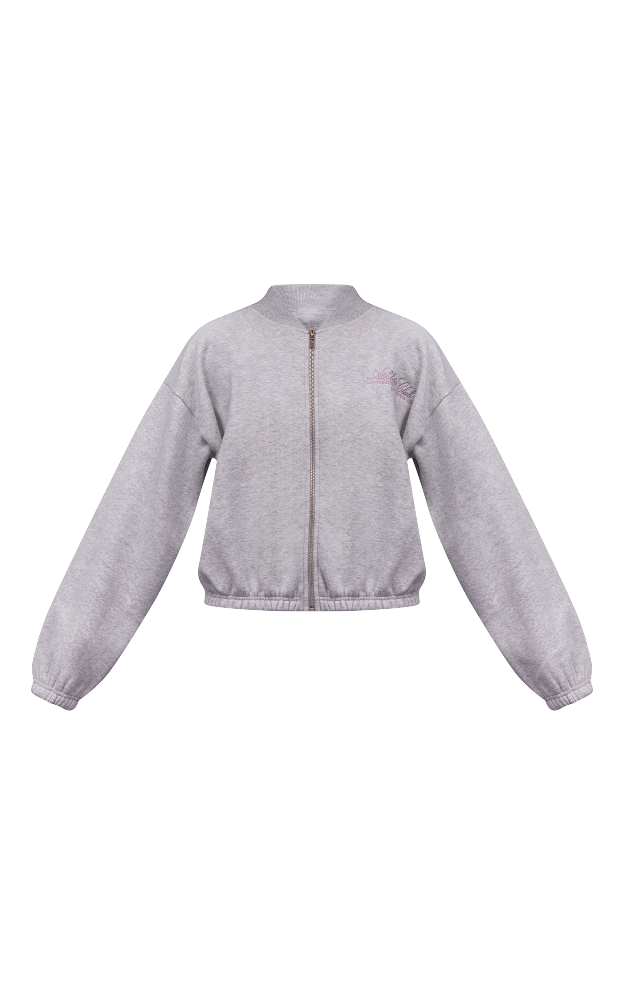 Ash Grey Athletics Club Cotton Fleece Bomber Jacket image 5