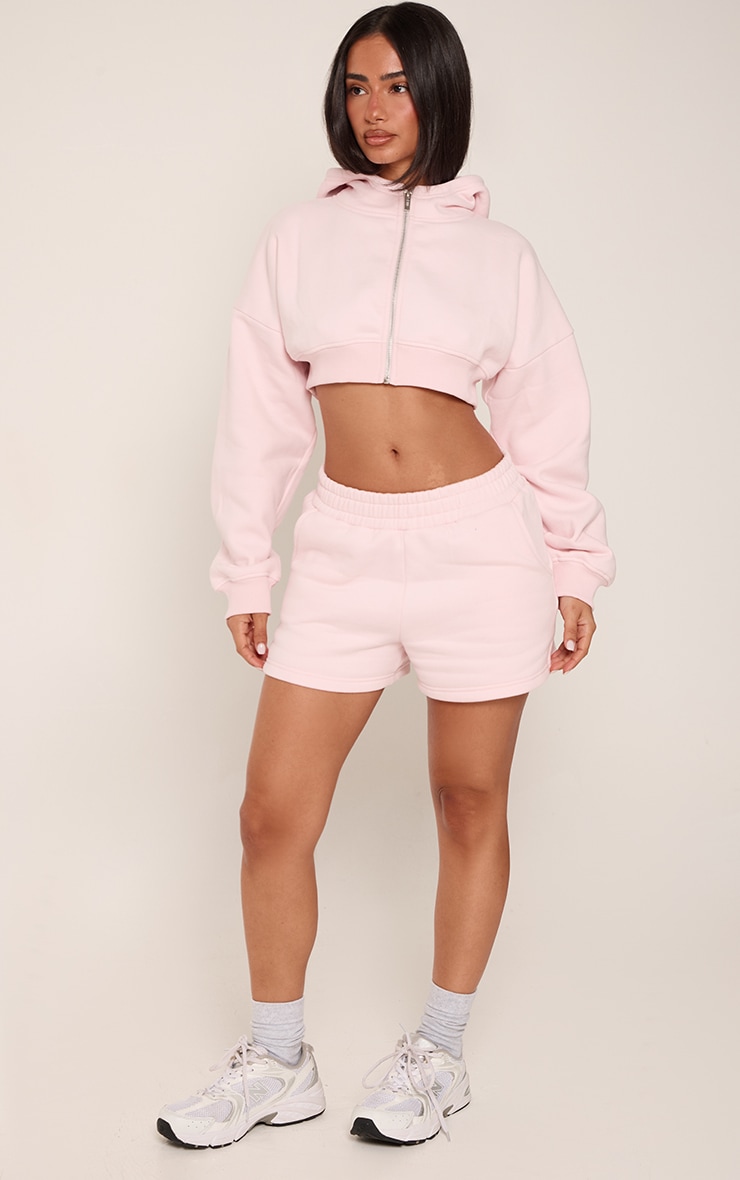 Petite Baby Pink Drawstring Waist Side Pocket Mini Shorts