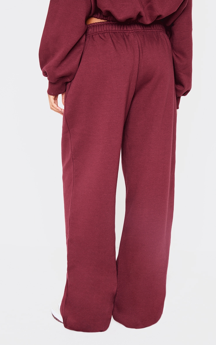 Burgundy Drawcord Hem Oversized Track Pants image 3
