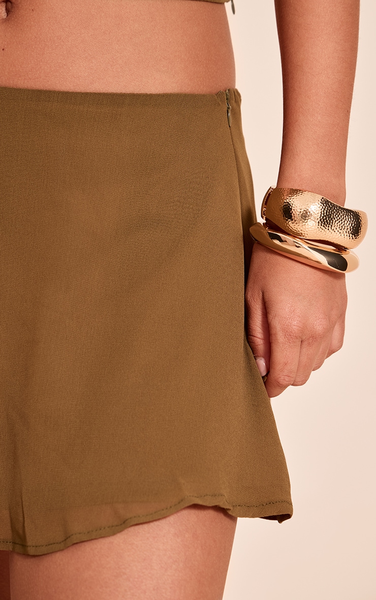 Olive Chiffon Floaty Mini Skirt image 5