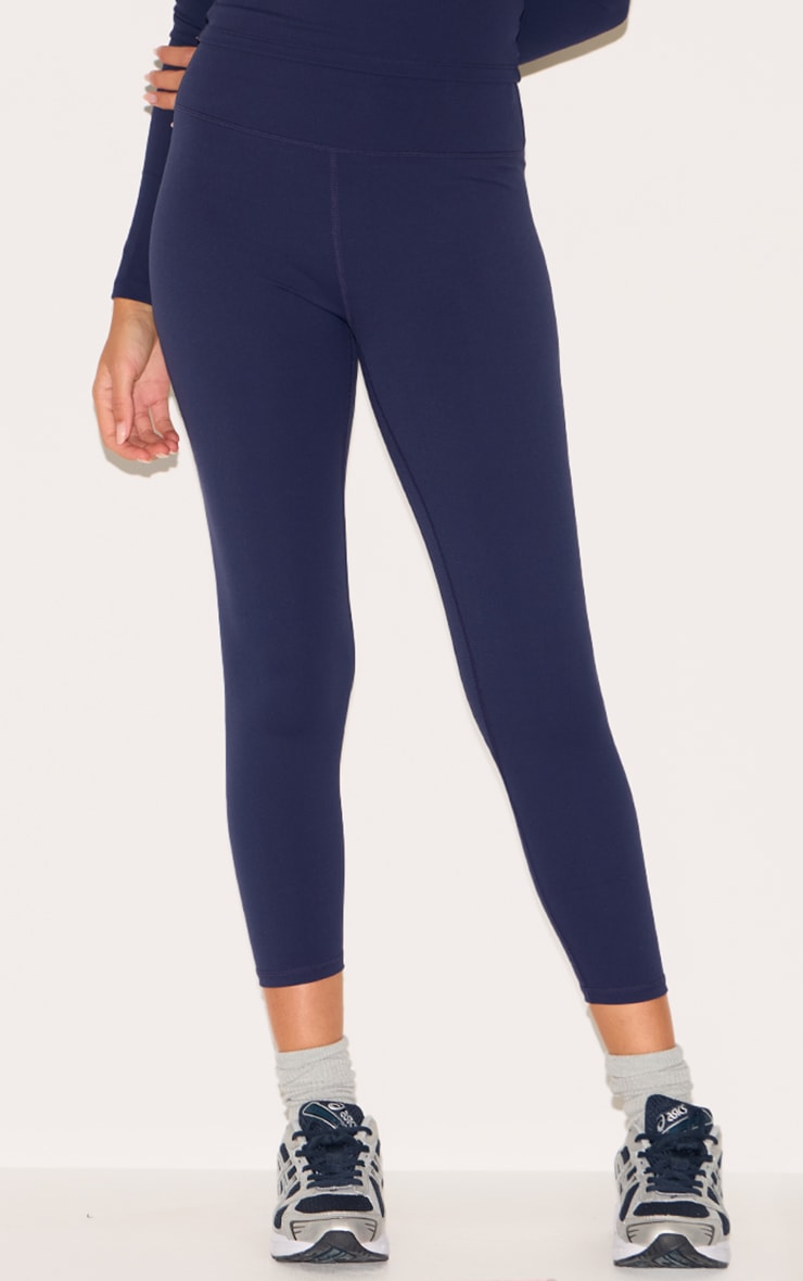 Navy Sculpt Cropped Gym Leggings image 2