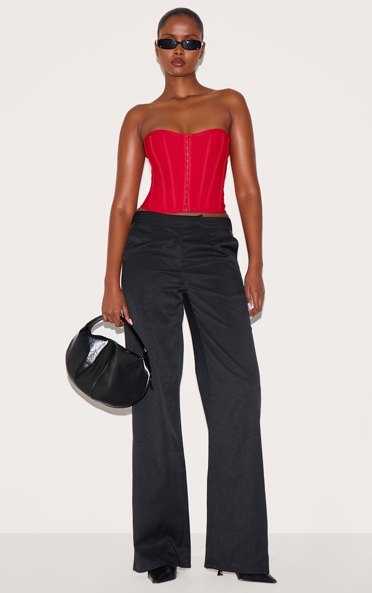 Corset rouge cendré structuré à agrafes et oeillets image 3