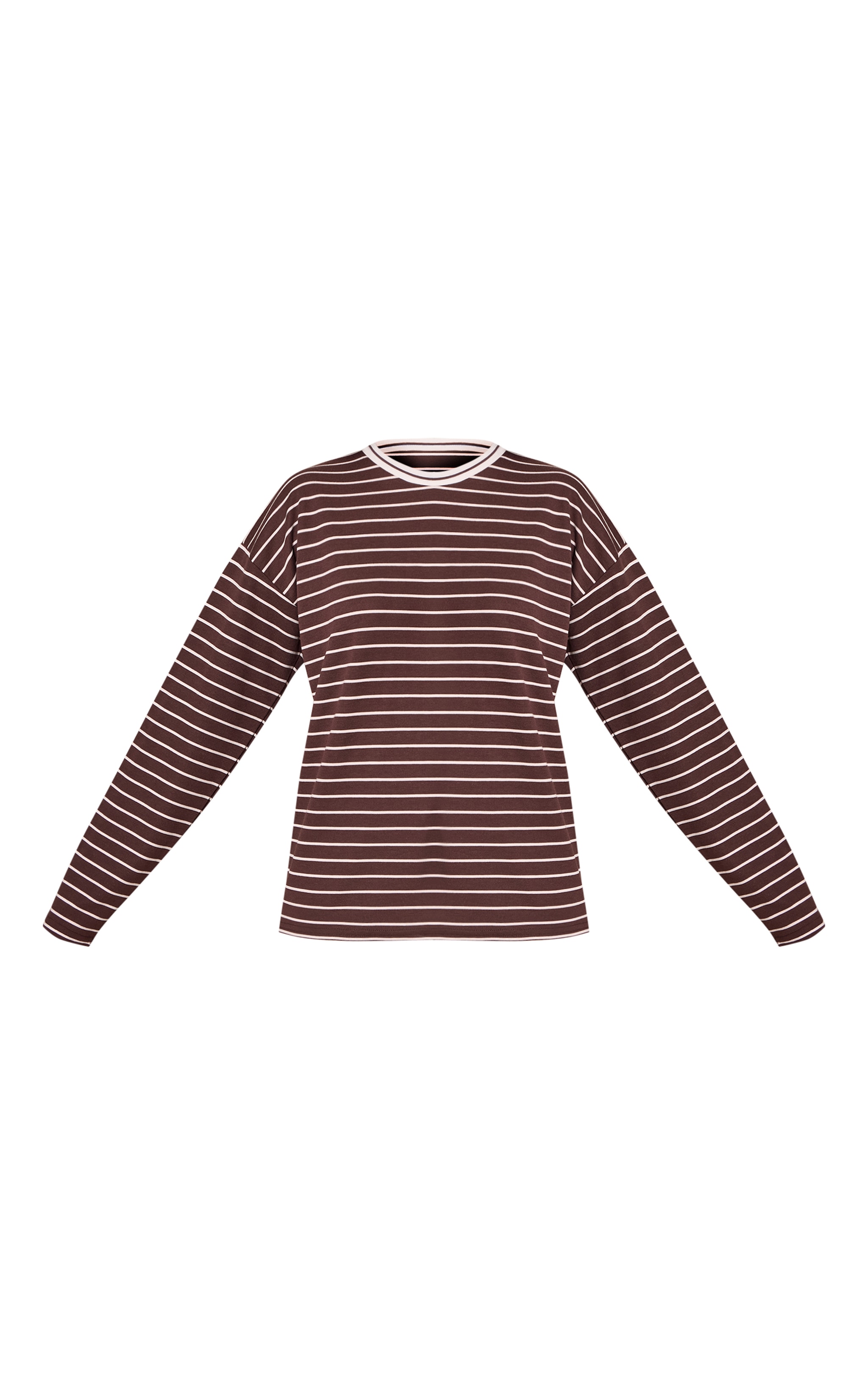 Chocolate Soft Jersey Striped Oversized T Shirt  image 5