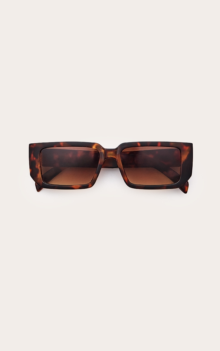 Tortoiseshell Rectangle Sunglasses image 2
