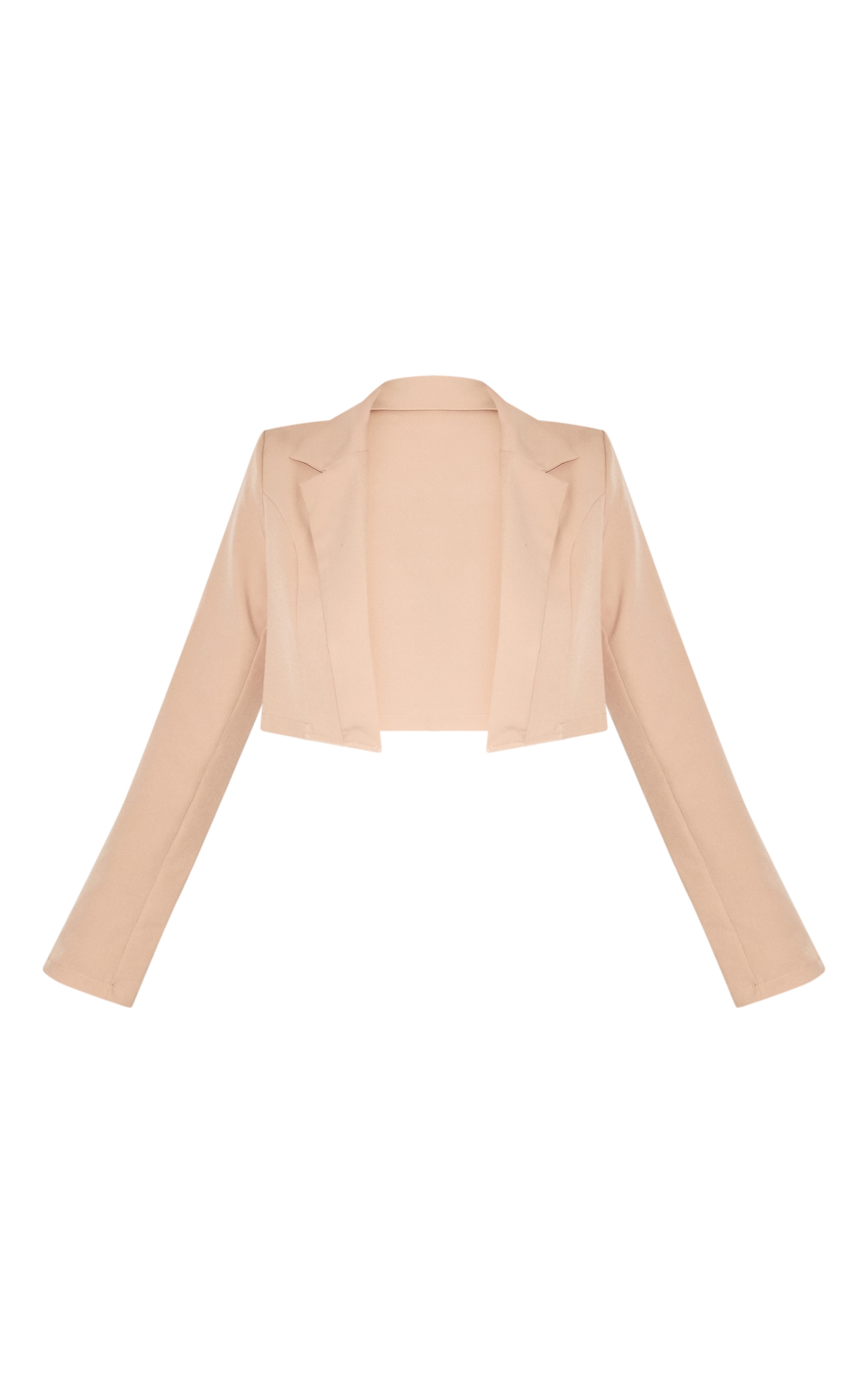 Stone Basic Woven Seam Detail Cropped Blazer image 5