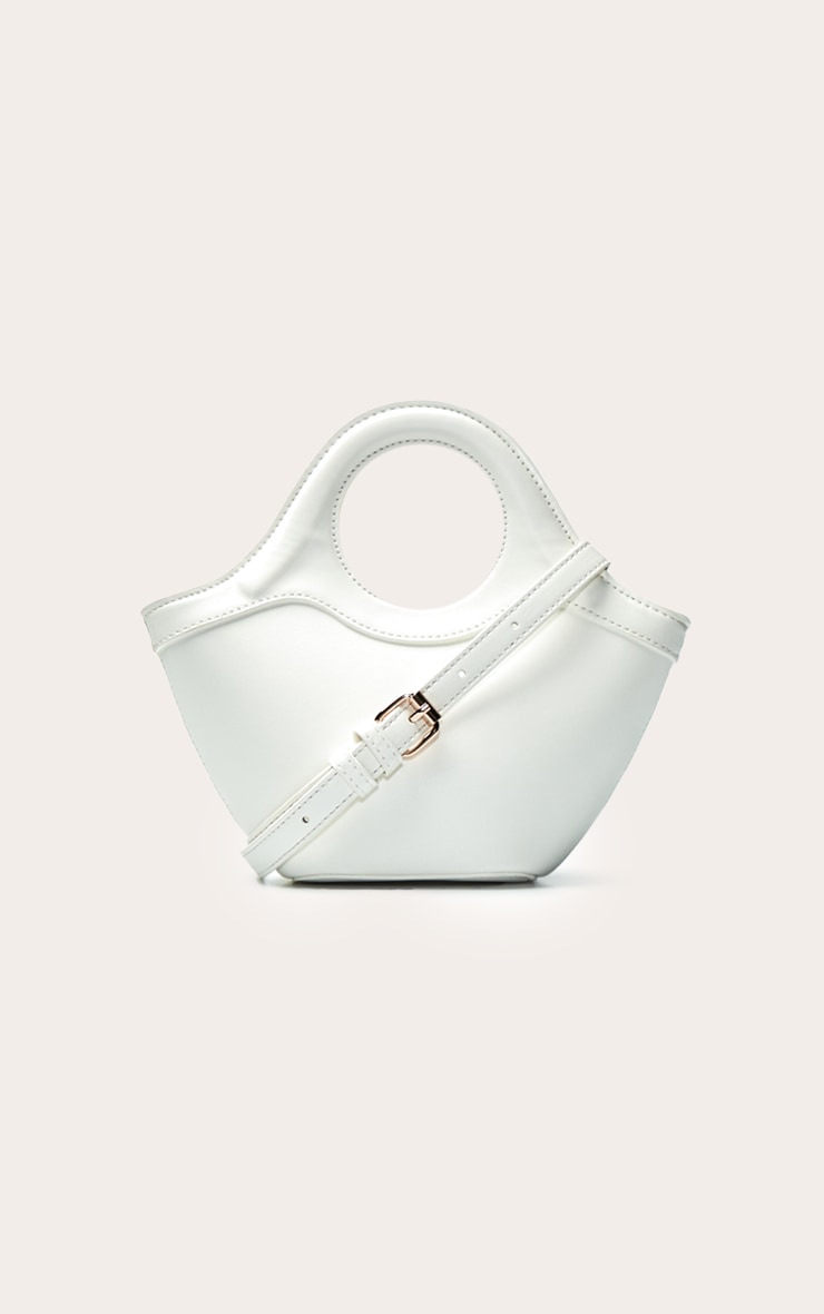 Cream Crescent Cross Body Hand Bag image 3