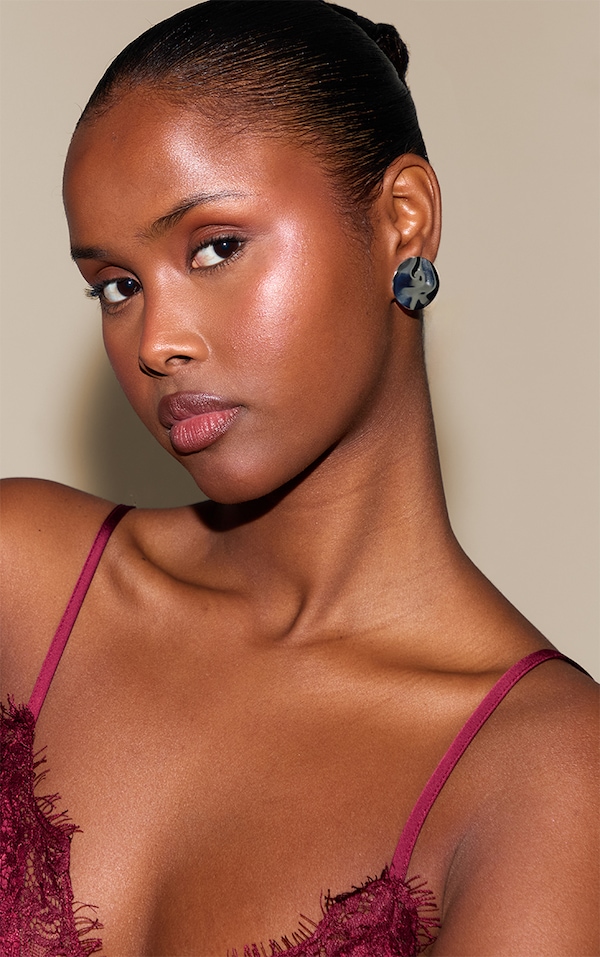 Silver Circle Textured Stud Earrings