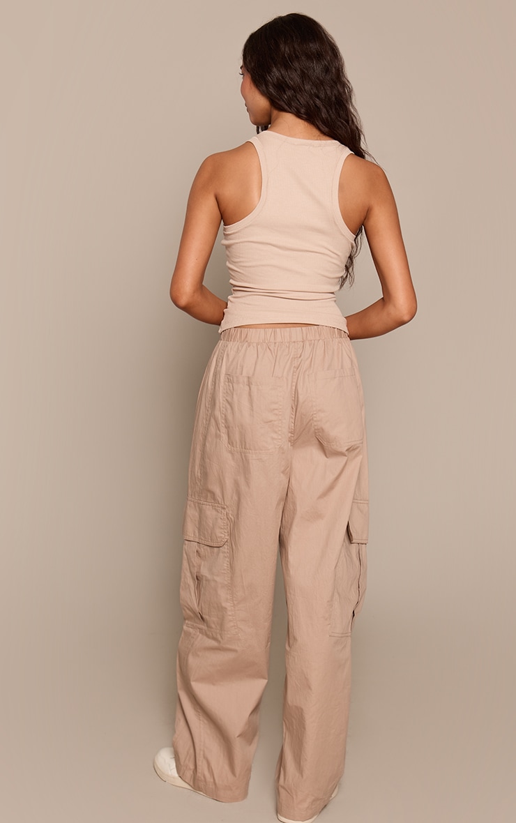 Stone Cotton Cargo Pocket Detail Pants image 3