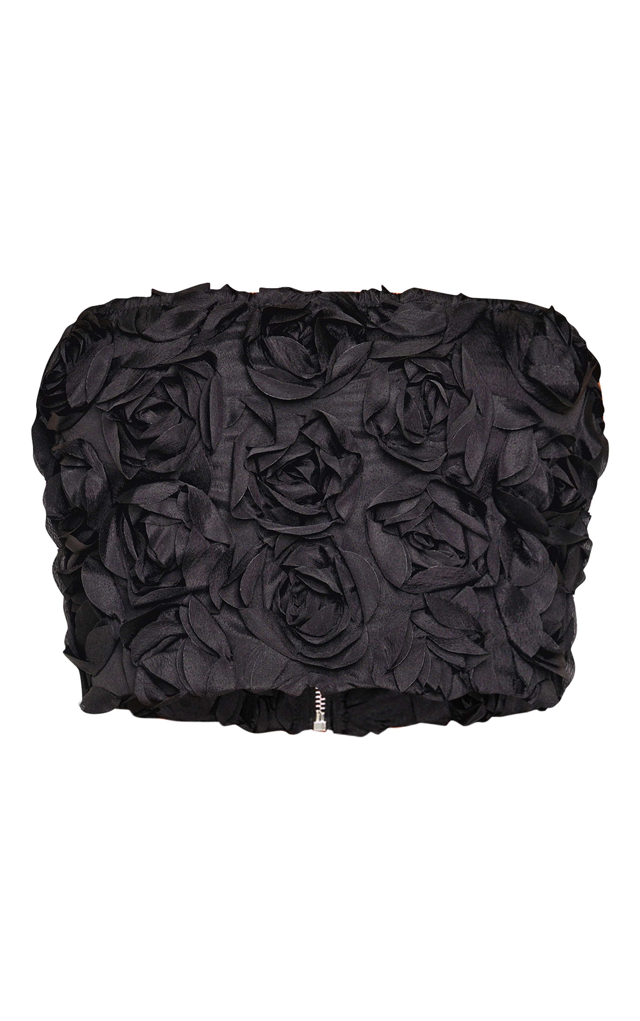Petite Black Flower Detail Bandeau Top image 1