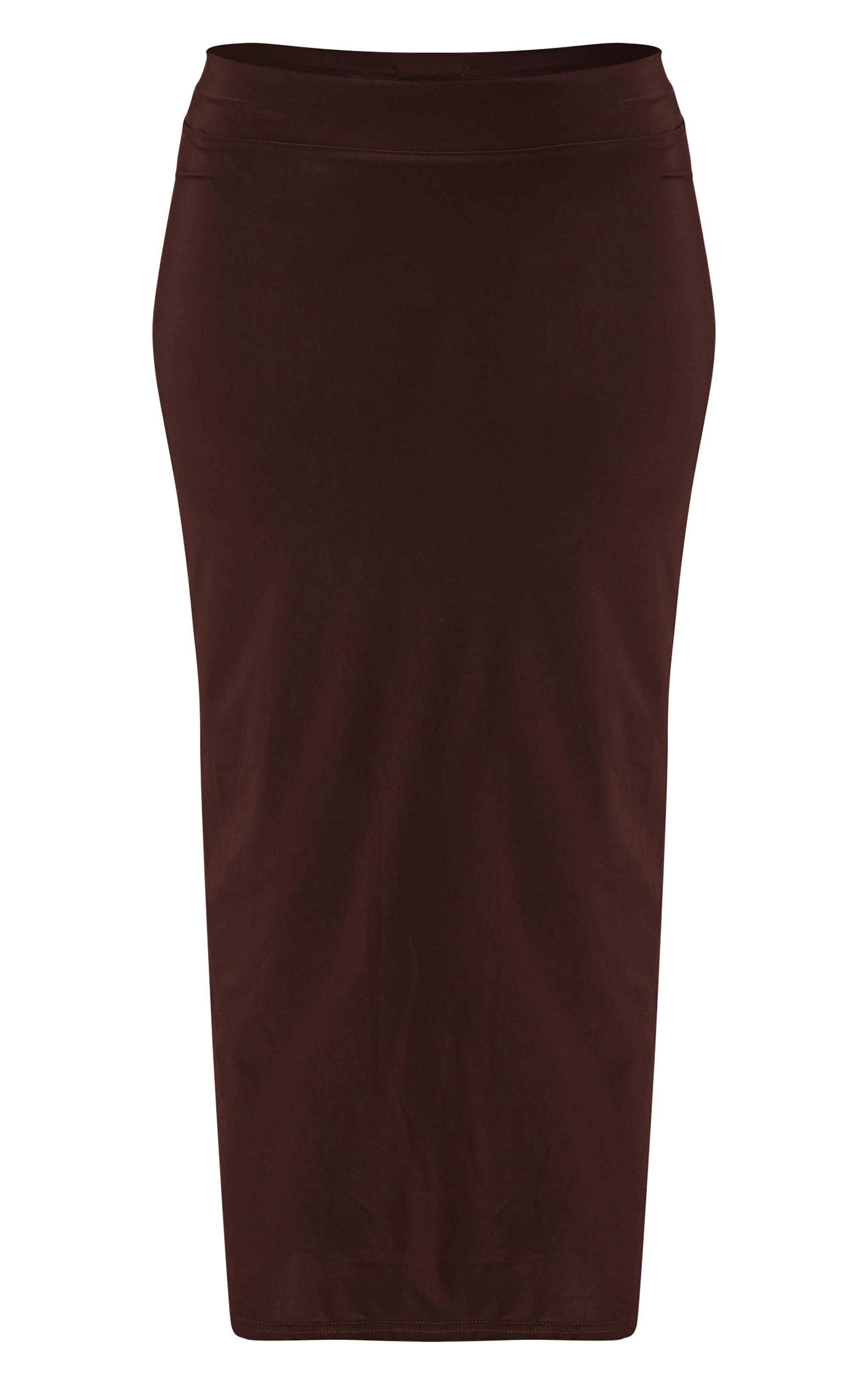 Petite Chocolate Slinky Low Waist Maxi Skirt image 5