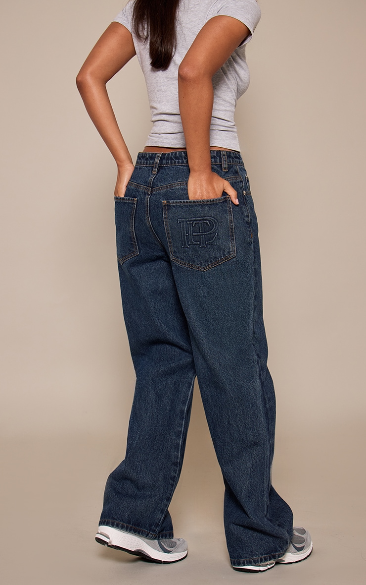 Petite Mid Blue PLT Straight Leg Jeans   image 3