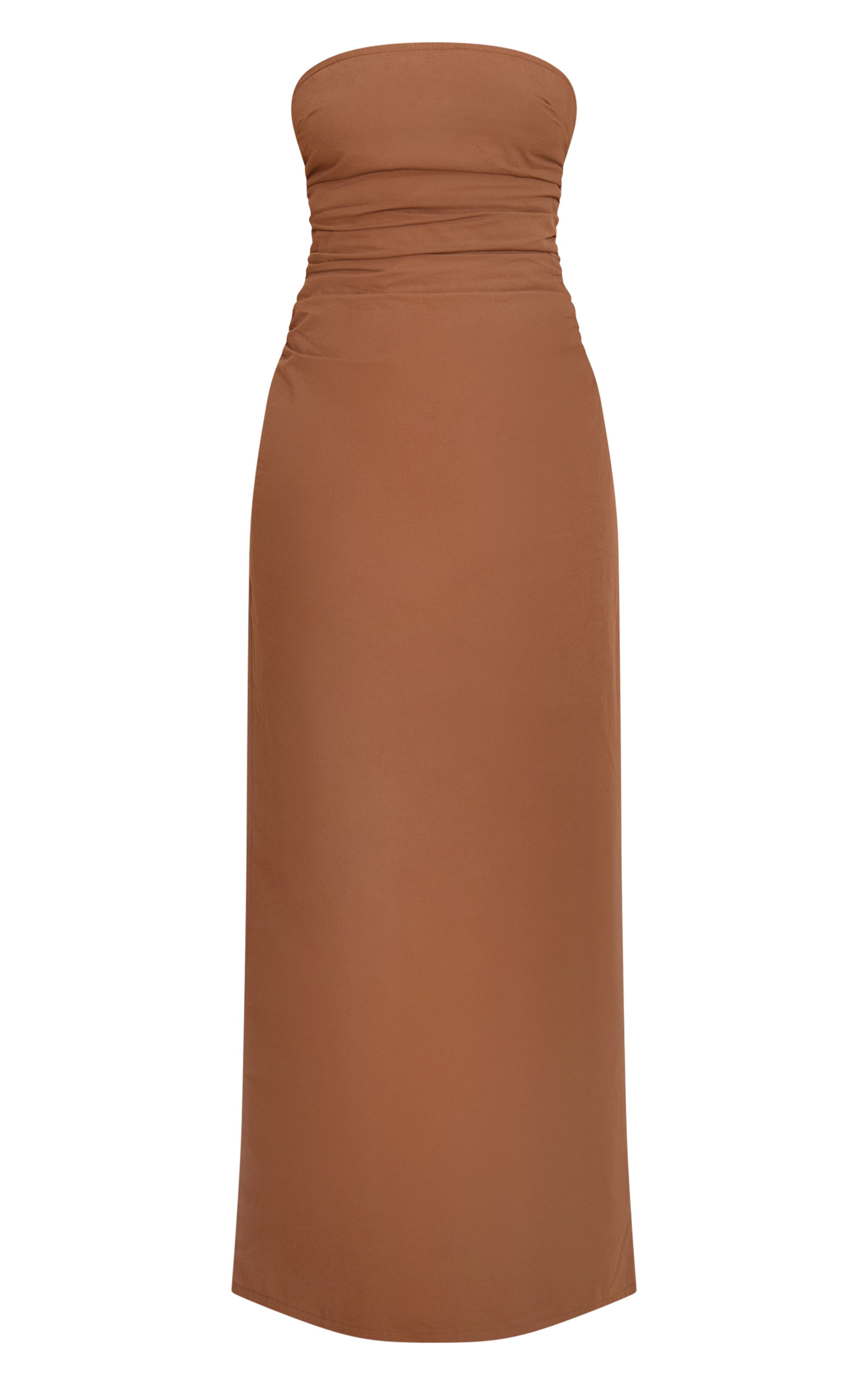 Chocolate Bandeau Ruched Maxi Dress image 5