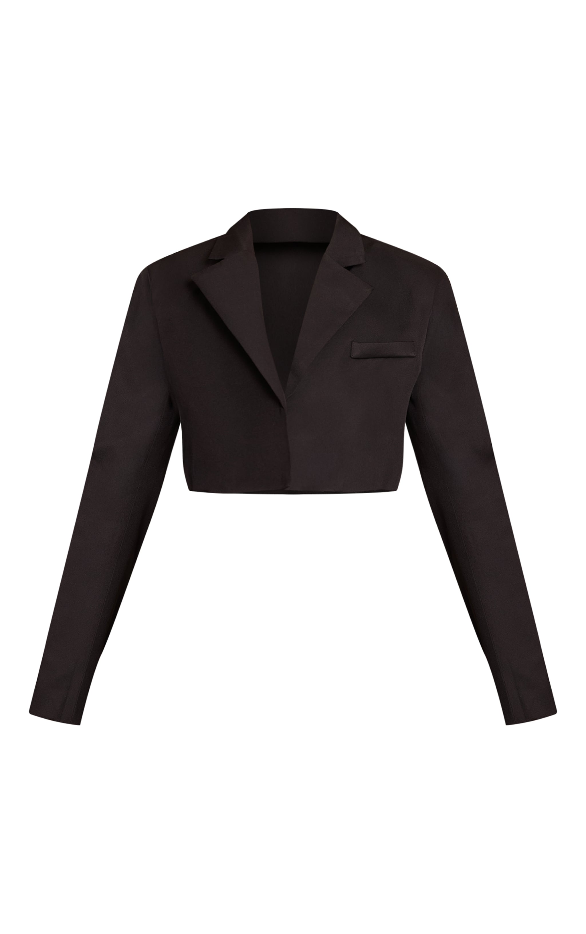 Black Cropped Tailored Blazer image 5