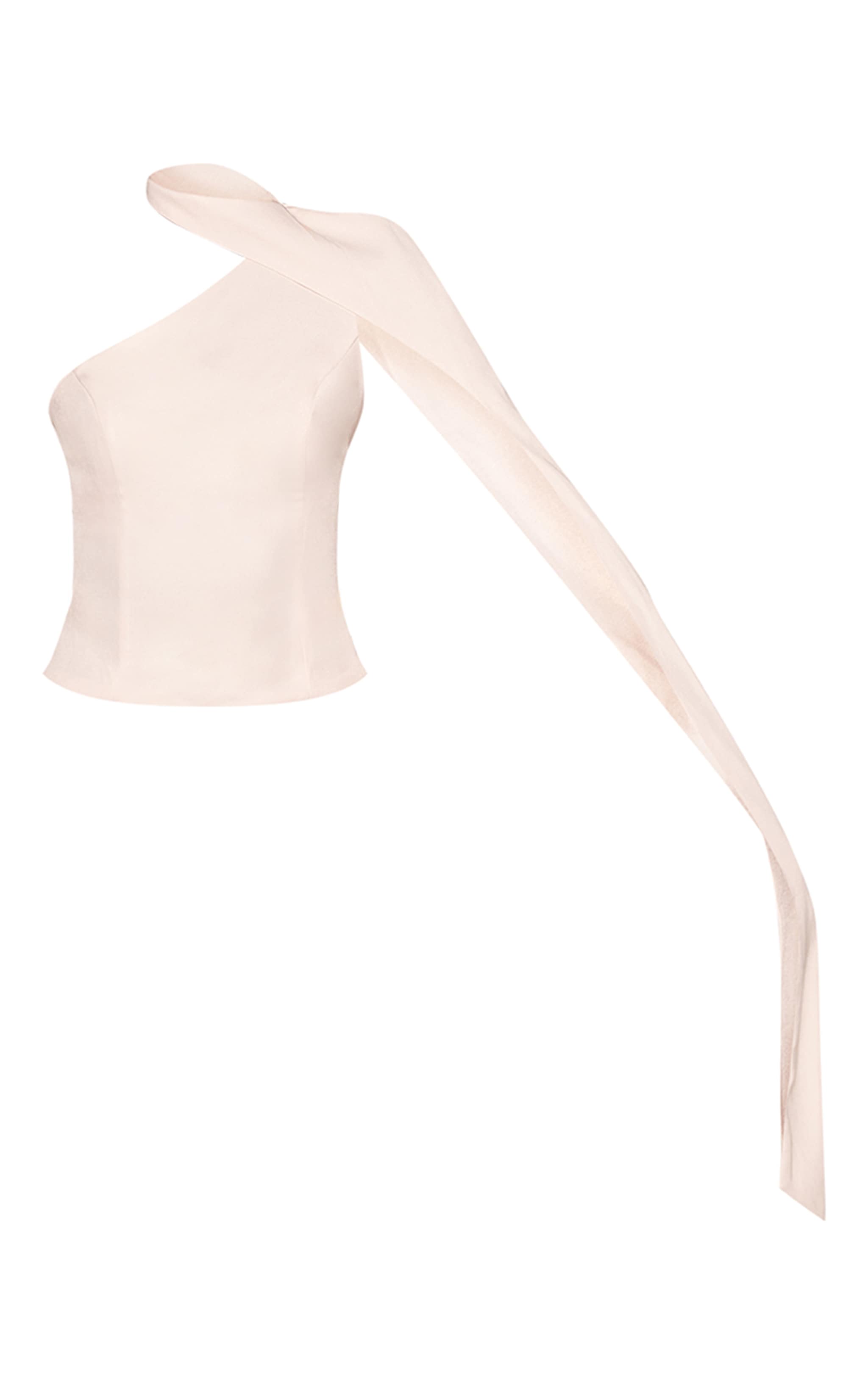 Cream Tailored Woven Shoulder Cape Top image 5