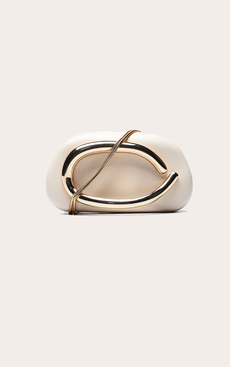 Bone PU Oval Handle Hard Clutch Bag image 3