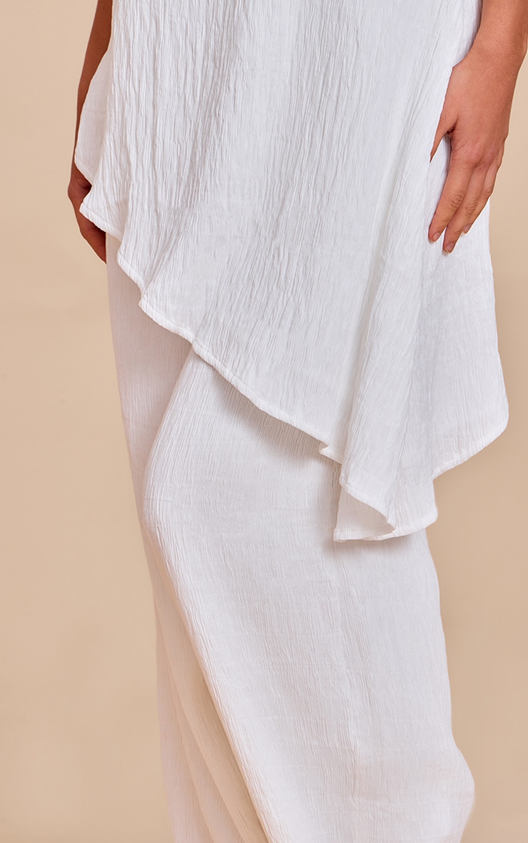 Pantalon large texturé blanc image 4