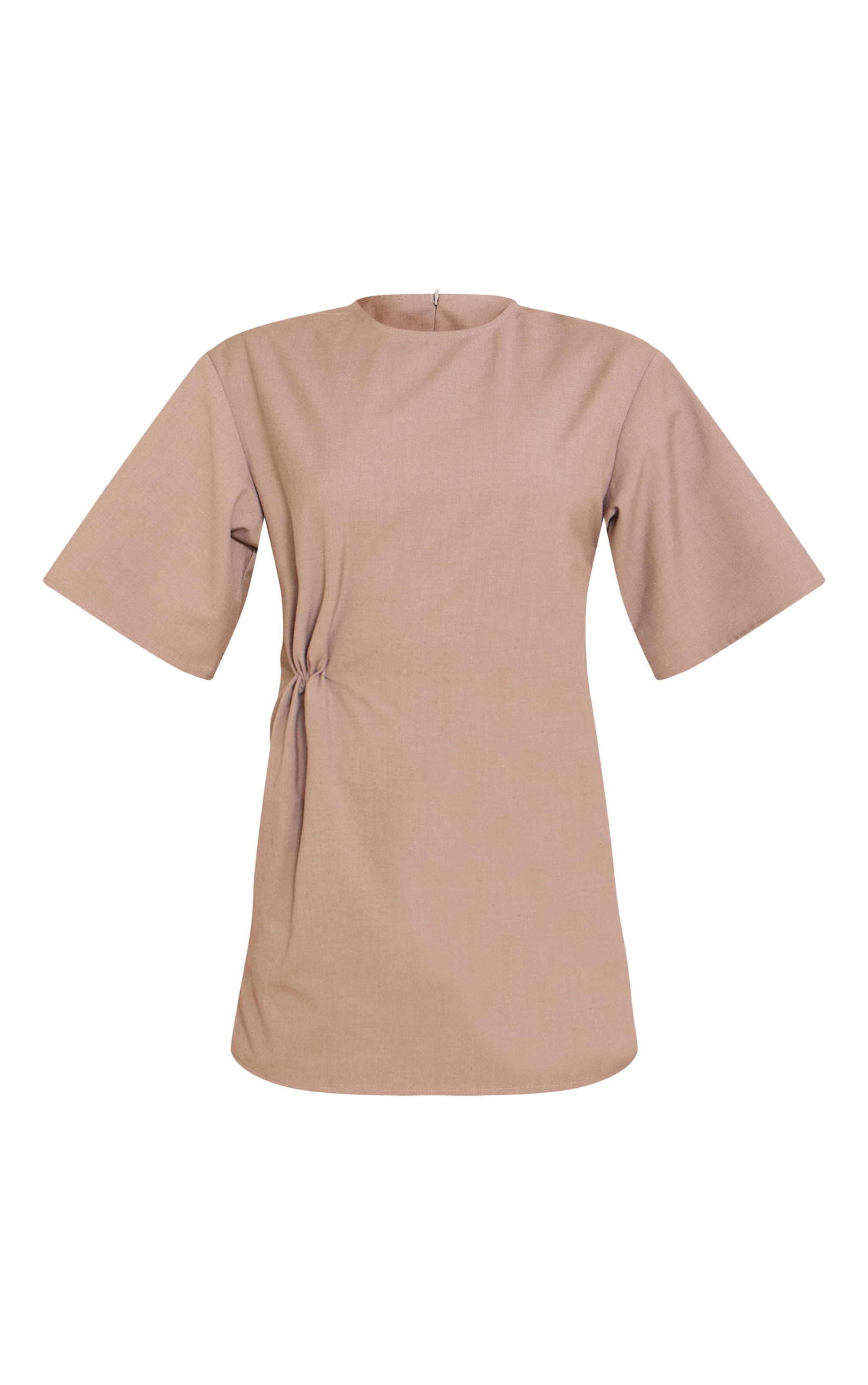 Mushroom Woven Asymmetric Cinched Skort Romper image 5