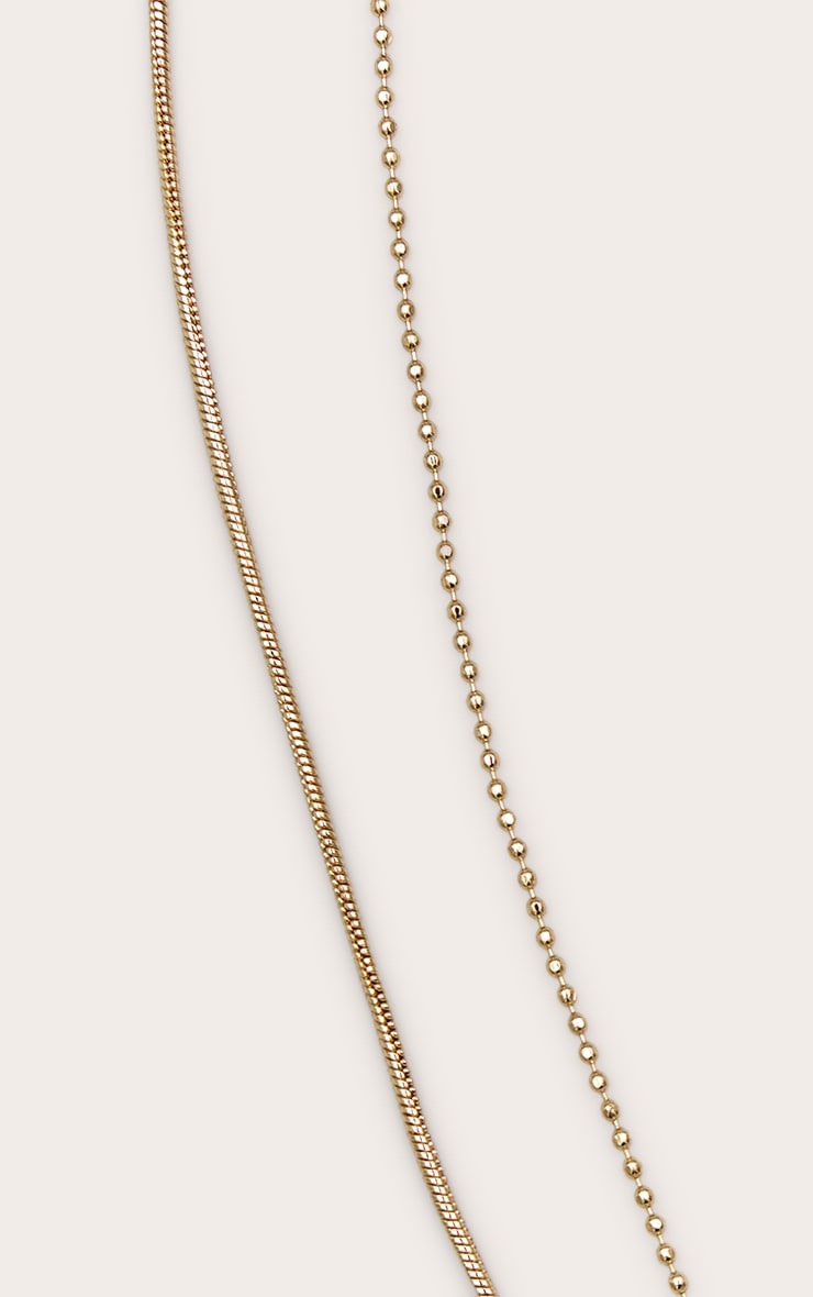 Gold Dainty Simple Chain Double Layering Necklace image 2