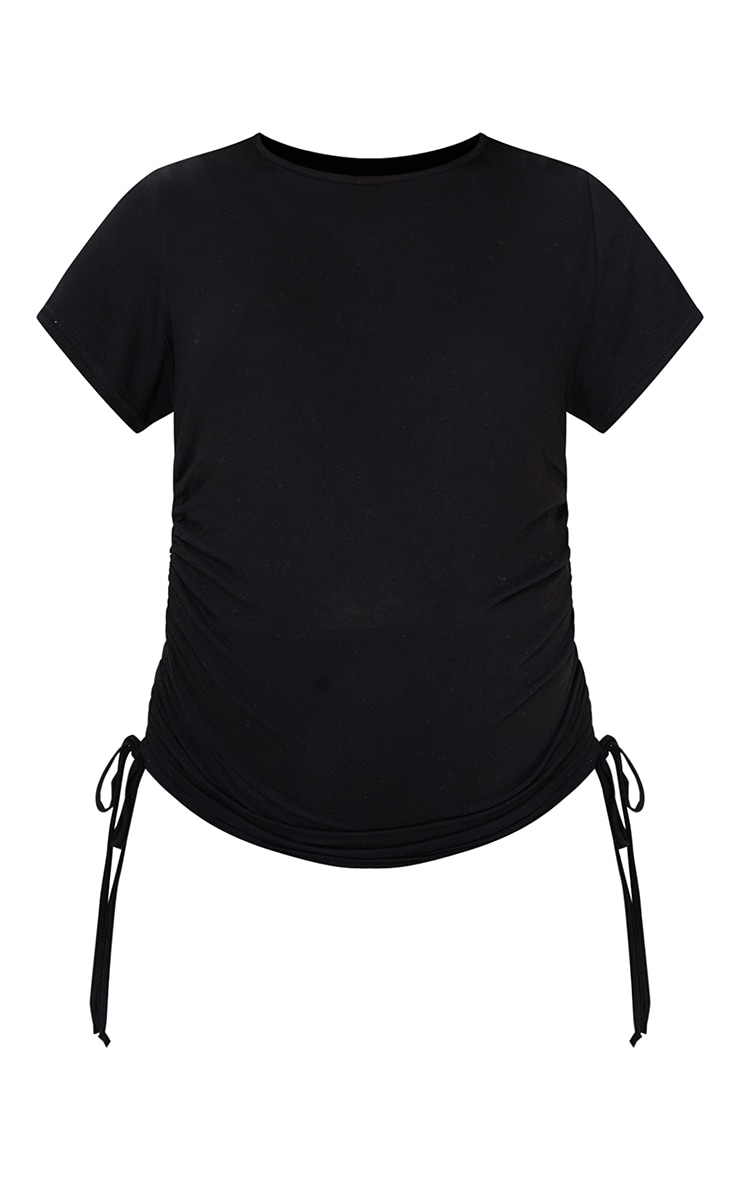 Maternity Black Ruched Bump T Shirt image 5