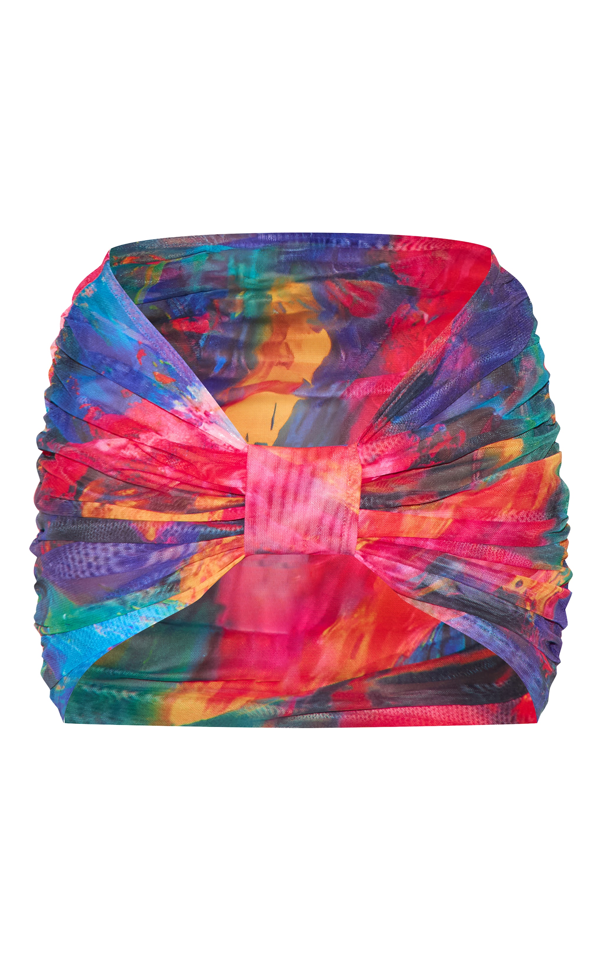 Multi Abstract Print Mesh Beach Skirt image 6