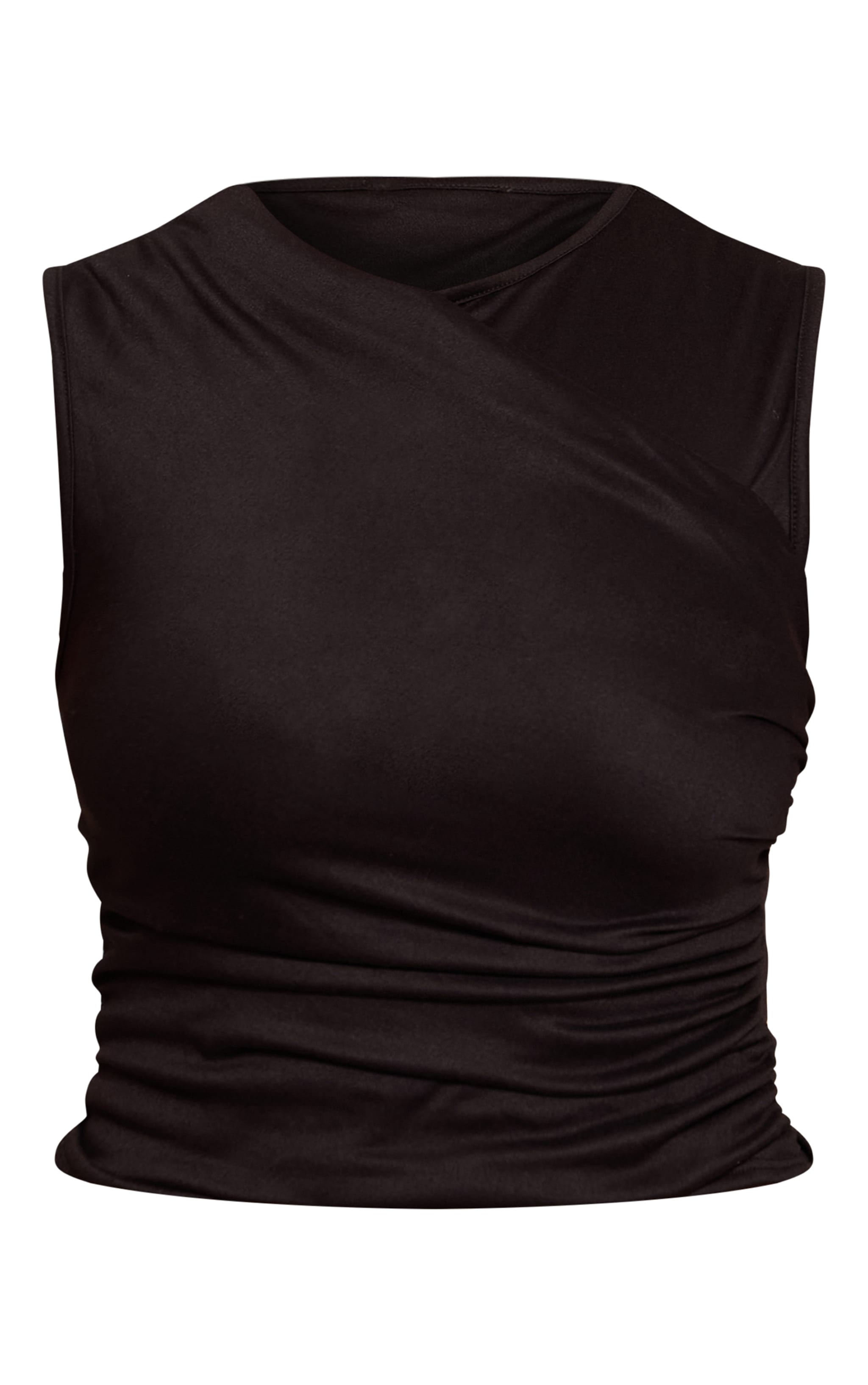 Shape Black Wrap Across Sleeveless Top image 5