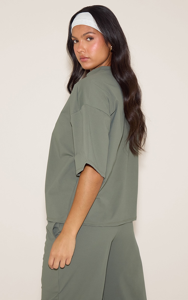 Khaki Interlock Crew Neck T-shirt image 2