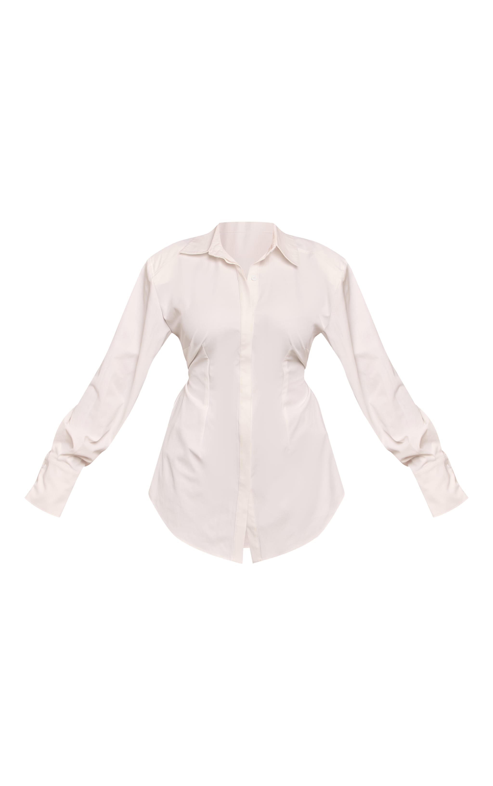 Shape White Padded Oversized Balloon Long Sleeve Shirt  image 5
